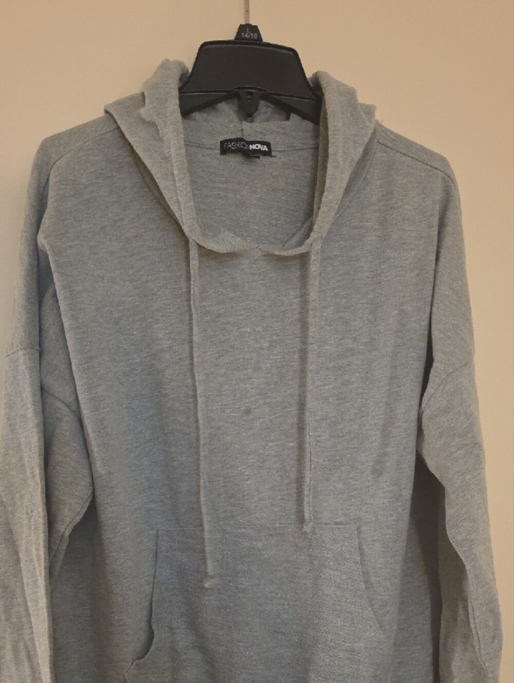 Women's Light Gray Hoodie Sweater Dress - Picture 3 of 3